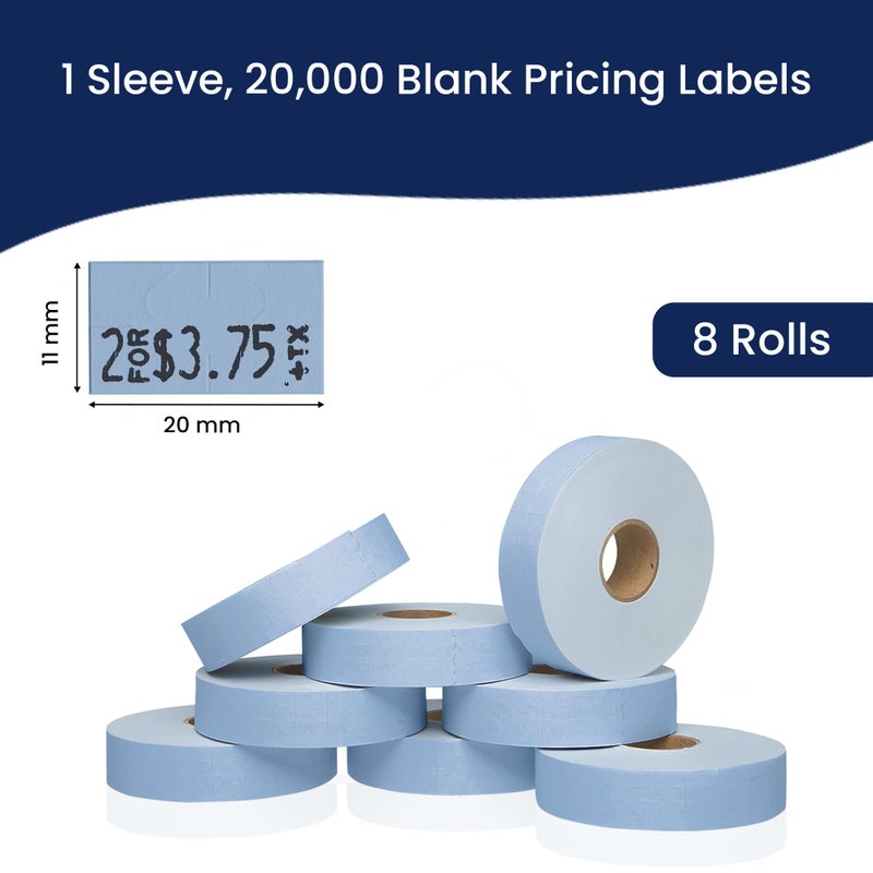 Perco Blue Pricing Labels for Monarch 1131 Price Gun - 1 Sleeve, 8 Rolls, 20,000 Price Marking Labels - with Ink Roll Included - Image 3